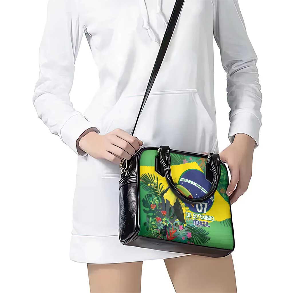 Feliz Dia Da Indepencencia Brazil Shoulder Handbag Brasil Toucan Tropical Vibes