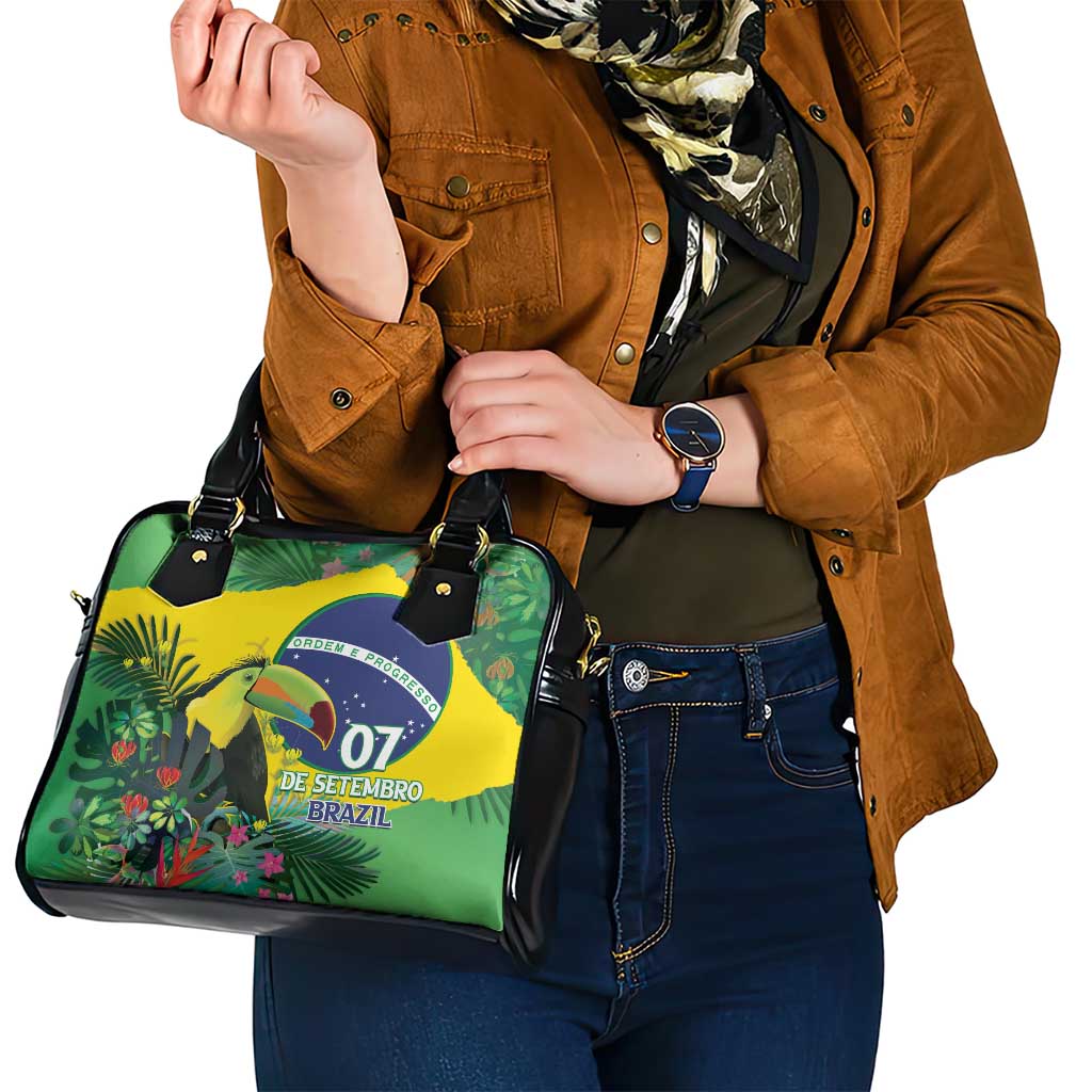 Feliz Dia Da Indepencencia Brazil Shoulder Handbag Brasil Toucan Tropical Vibes