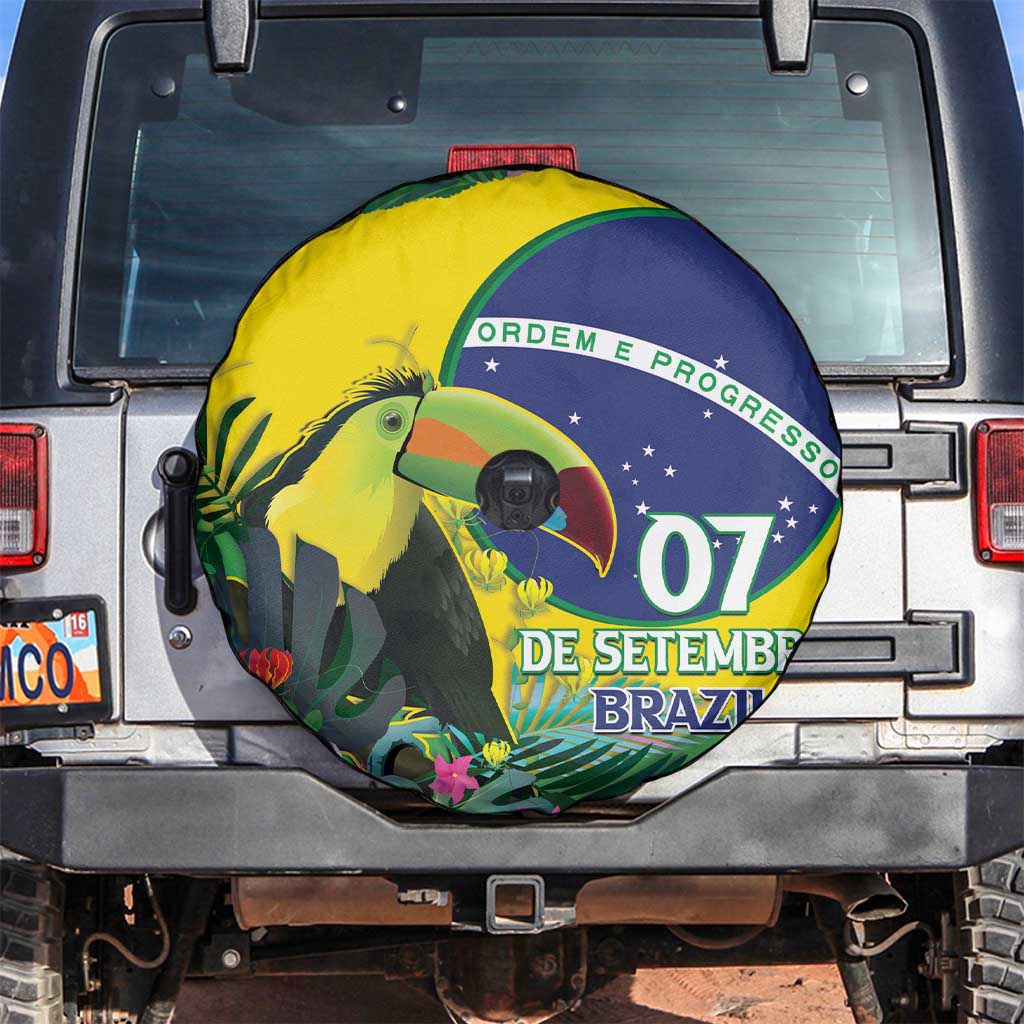 Feliz Dia Da Indepencencia Brazil Spare Tire Cover Brasil Toucan Tropical Vibes - Wonder Print Shop