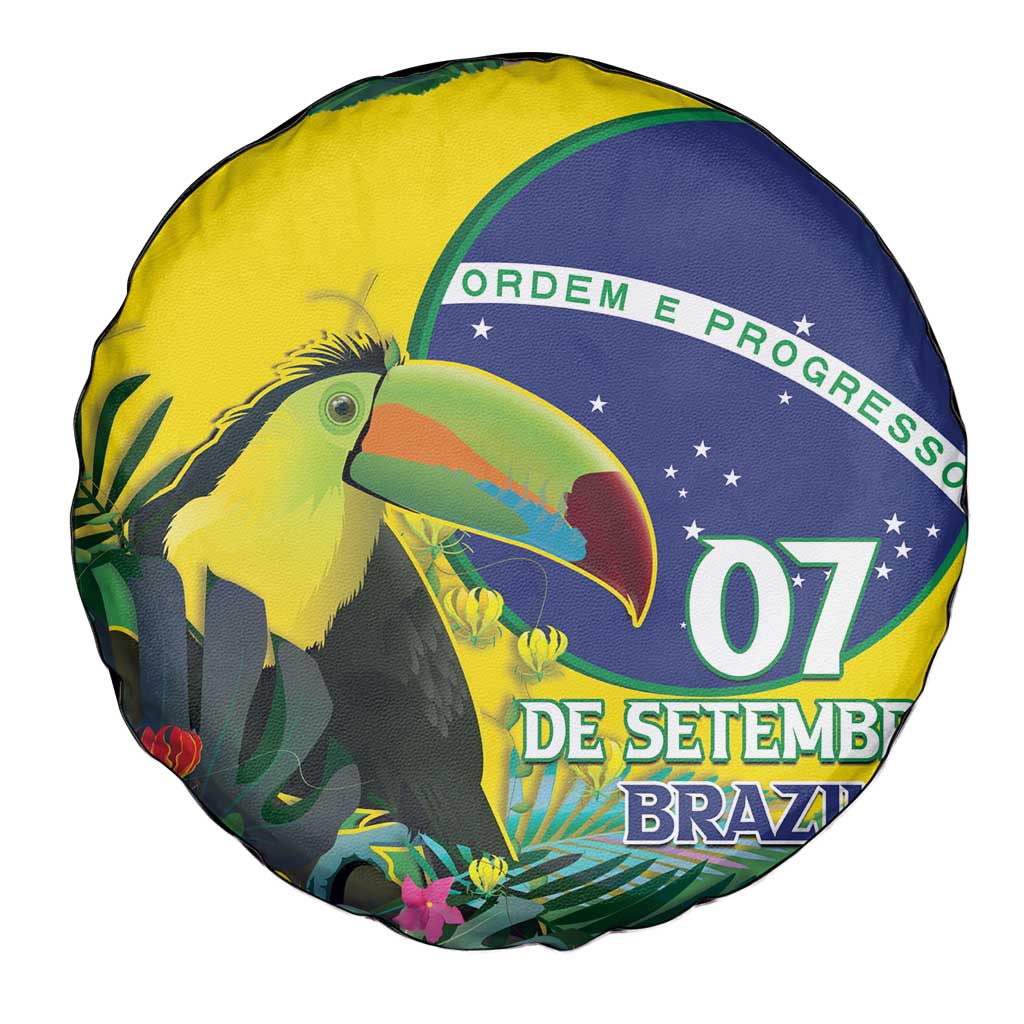 Feliz Dia Da Indepencencia Brazil Spare Tire Cover Brasil Toucan Tropical Vibes - Wonder Print Shop