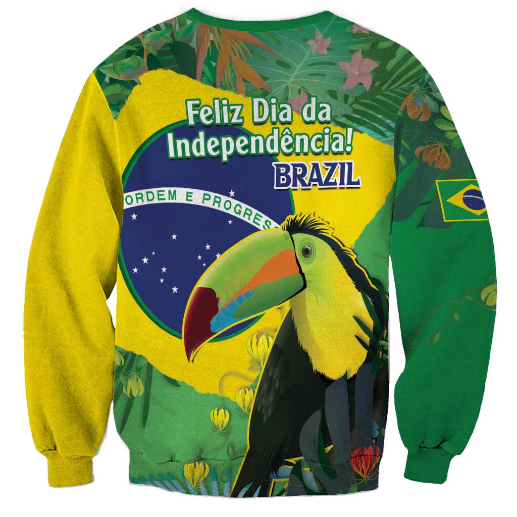 Feliz Dia Da Indepencencia Brazil Sweatshirt Brasil Toucan Tropical Vibes - Wonder Print Shop