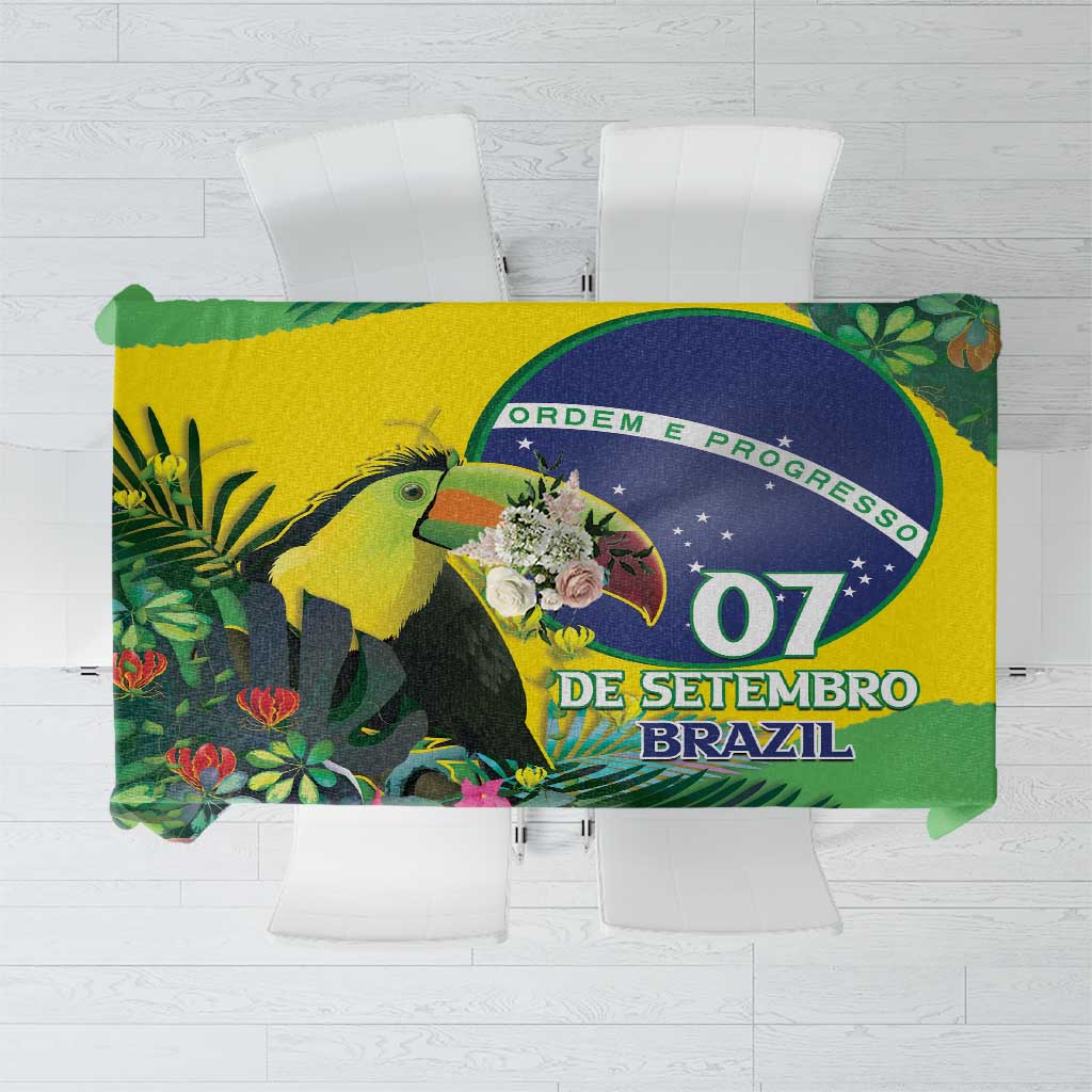 Feliz Dia Da Indepencencia Brazil Tablecloth Brasil Toucan Tropical Vibes - Wonder Print Shop