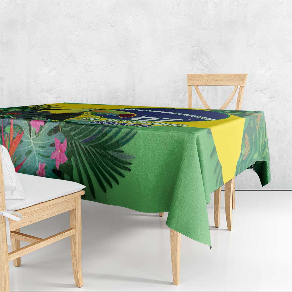 Feliz Dia Da Indepencencia Brazil Tablecloth Brasil Toucan Tropical Vibes - Wonder Print Shop