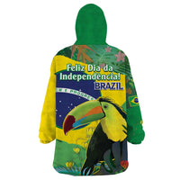 Feliz Dia Da Indepencencia Brazil Wearable Blanket Hoodie Brasil Toucan Tropical Vibes - Wonder Print Shop