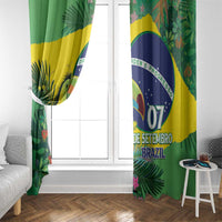 Feliz Dia Da Indepencencia Brazil Window Curtain Brasil Toucan Tropical Vibes - Wonder Print Shop