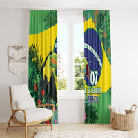 Feliz Dia Da Indepencencia Brazil Window Curtain Brasil Toucan Tropical Vibes - Wonder Print Shop