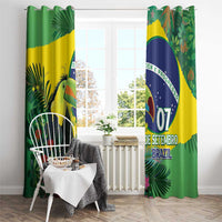 Feliz Dia Da Indepencencia Brazil Window Curtain Brasil Toucan Tropical Vibes - Wonder Print Shop