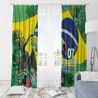 Feliz Dia Da Indepencencia Brazil Window Curtain Brasil Toucan Tropical Vibes - Wonder Print Shop