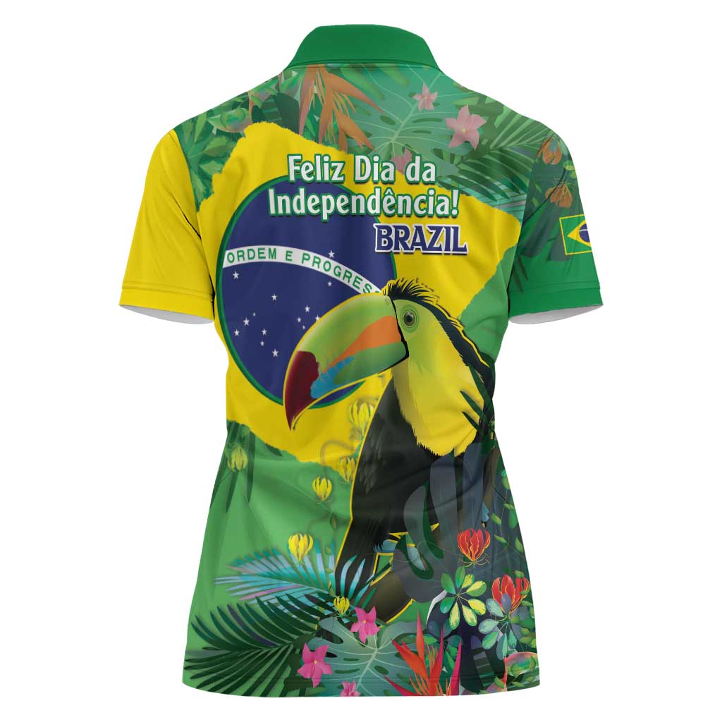 Feliz Dia Da Indepencencia Brazil Women Polo Shirt Brasil Toucan Tropical Vibes - Wonder Print Shop