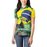 Feliz Dia Da Indepencencia Brazil Women Polo Shirt Brasil Toucan Tropical Vibes - Wonder Print Shop