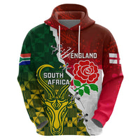 Personalised South Africa And England Rugby Hoodie 2023 Springboks Combine Red Roses Sporty Style - Wonder Print Shop