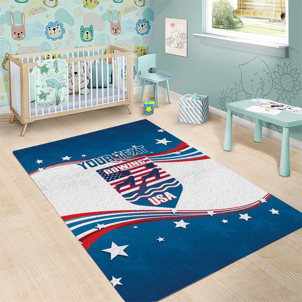 Personalized USA Rowing Area Rug 2024 United States Flag Curve Style - Wonder Print Shop