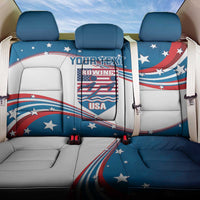 Personalized USA Rowing Back Car Seat Cover 2024 United States Flag Curve Style - Wonder Print Shop