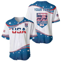 Personalized USA Rowing Baseball Jersey 2024 United States Flag Curve Style - Wonder Print Shop