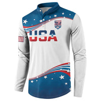 Personalized USA Rowing Button Sweatshirt 2024 United States Flag Curve Style - Wonder Print Shop