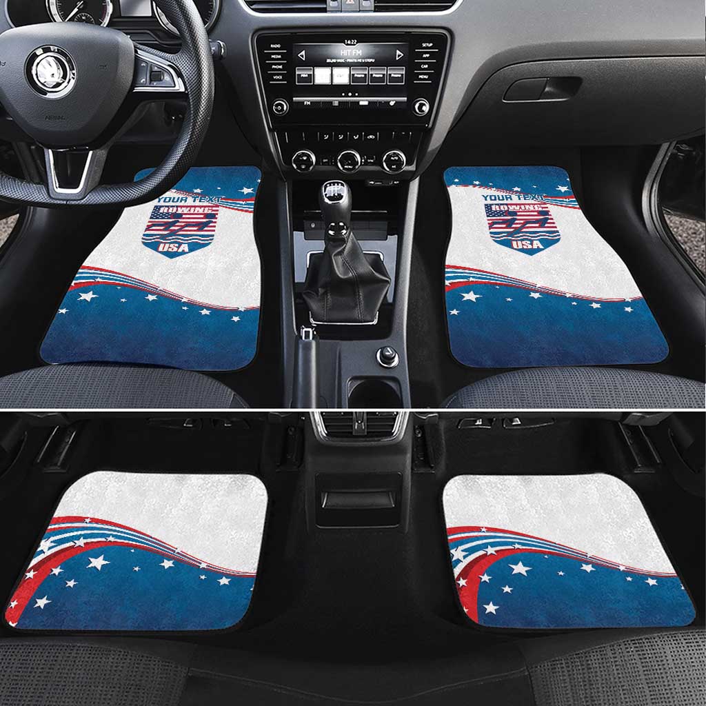 Personalized USA Rowing Car Mats 2024 United States Flag Curve Style - Wonder Print Shop