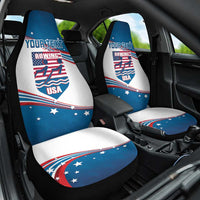 Personalized USA Rowing Car Seat Cover 2024 United States Flag Curve Style - Wonder Print Shop