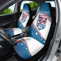 Personalized USA Rowing Car Seat Cover 2024 United States Flag Curve Style - Wonder Print Shop