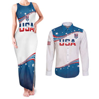 Personalized USA Rowing Couples Matching Tank Maxi Dress and Long Sleeve Button Shirt 2024 United States Flag Curve Style - Wonder Print Shop