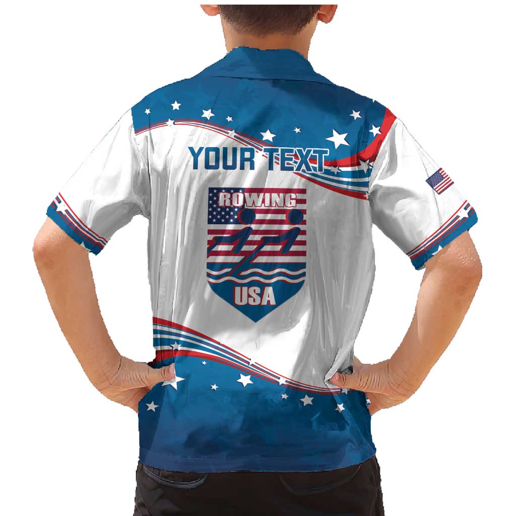 Personalized USA Rowing Family Matching Mermaid Dress and Hawaiian Shirt 2024 United States Flag Curve Style - Wonder Print Shop