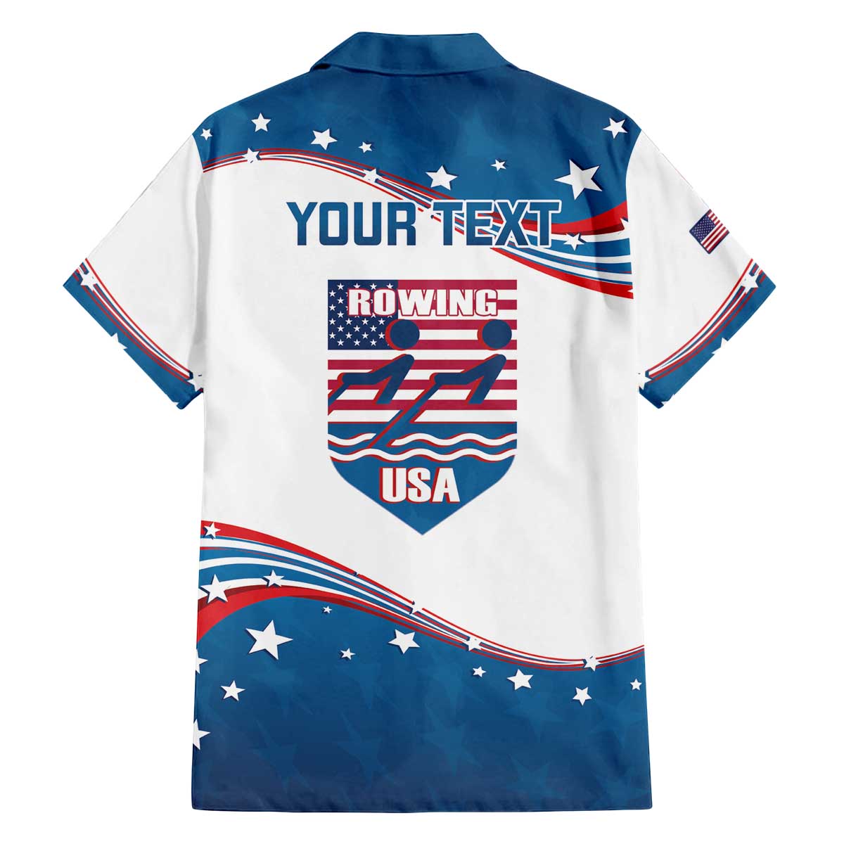 Personalized USA Rowing Family Matching Off Shoulder Short Dress and Hawaiian Shirt 2024 United States Flag Curve Style - Wonder Print Shop