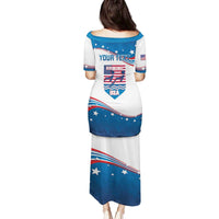 Personalized USA Rowing Family Matching Puletasi and Hawaiian Shirt 2024 United States Flag Curve Style - Wonder Print Shop