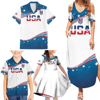Personalized USA Rowing Family Matching Summer Maxi Dress and Hawaiian Shirt 2024 United States Flag Curve Style - Wonder Print Shop