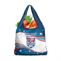 Personalized USA Rowing Grocery Bag United States Flag Curve Style