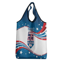 Personalized USA Rowing Grocery Bag United States Flag Curve Style