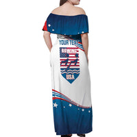 Personalized USA Rowing Off Shoulder Maxi Dress 2024 United States Flag Curve Style - Wonder Print Shop
