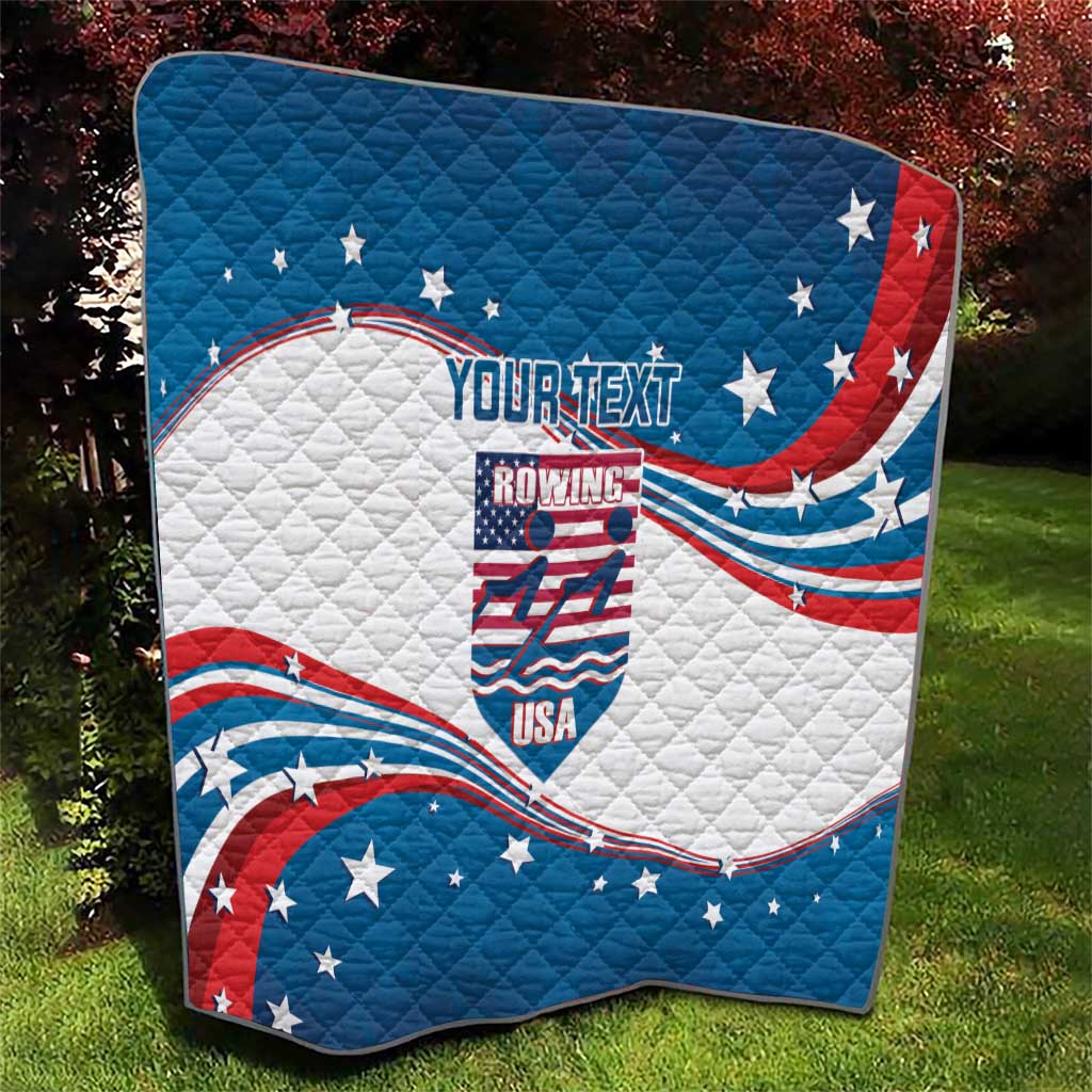 Personalized USA Rowing Quilt 2024 United States Flag Curve Style - Wonder Print Shop