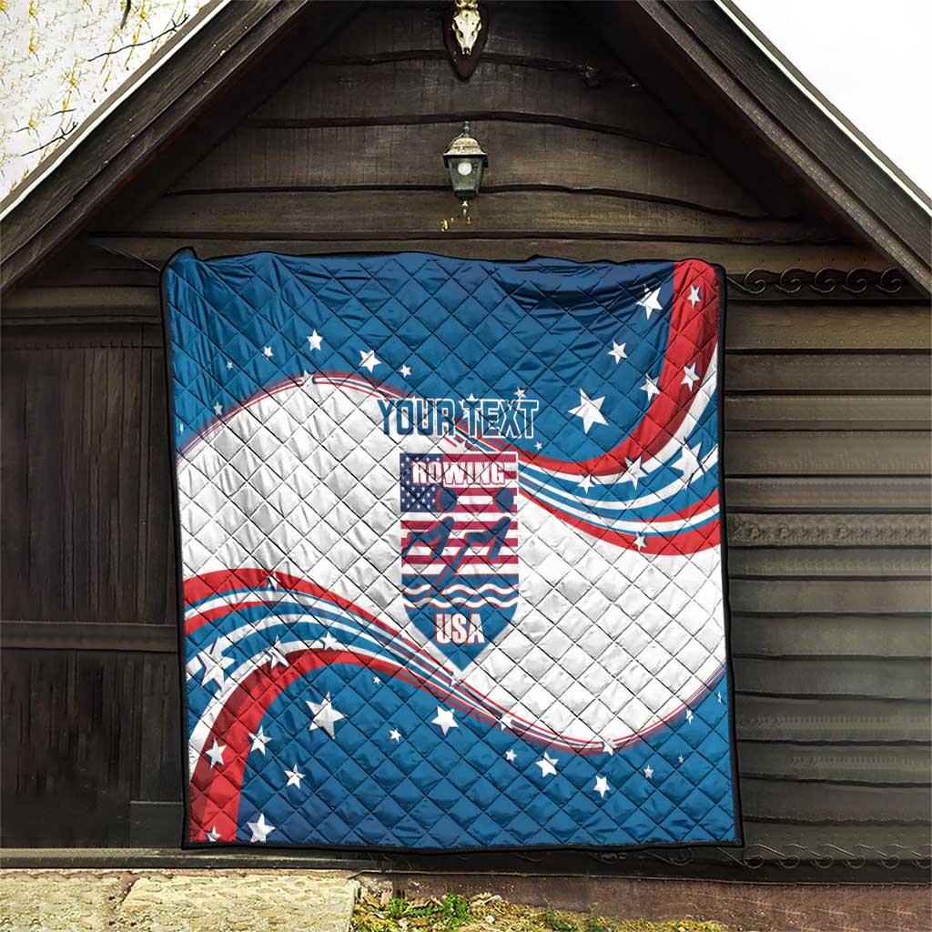 Personalized USA Rowing Quilt 2024 United States Flag Curve Style - Wonder Print Shop