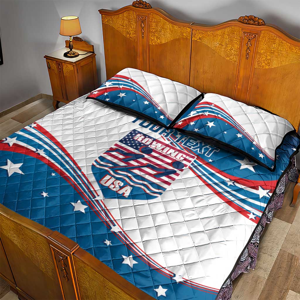 Personalized USA Rowing Quilt Bed Set 2024 United States Flag Curve Style - Wonder Print Shop