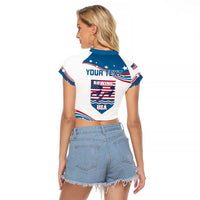 Personalized USA Rowing Raglan Cropped T Shirt 2024 United States Flag Curve Style - Wonder Print Shop