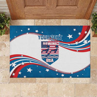 Personalized USA Rowing Rubber Doormat 2024 United States Flag Curve Style - Wonder Print Shop