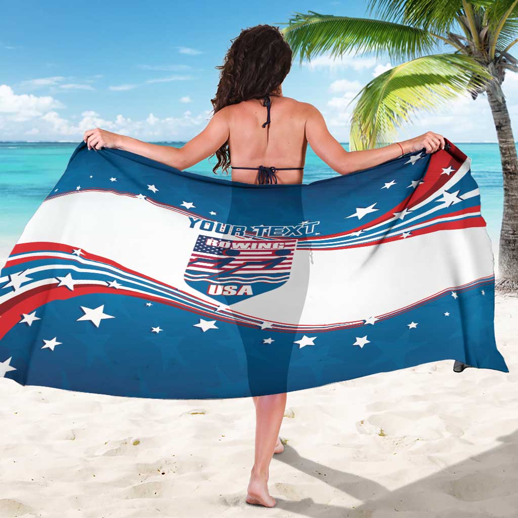 Personalized USA Rowing Sarong 2024 United States Flag Curve Style - Wonder Print Shop
