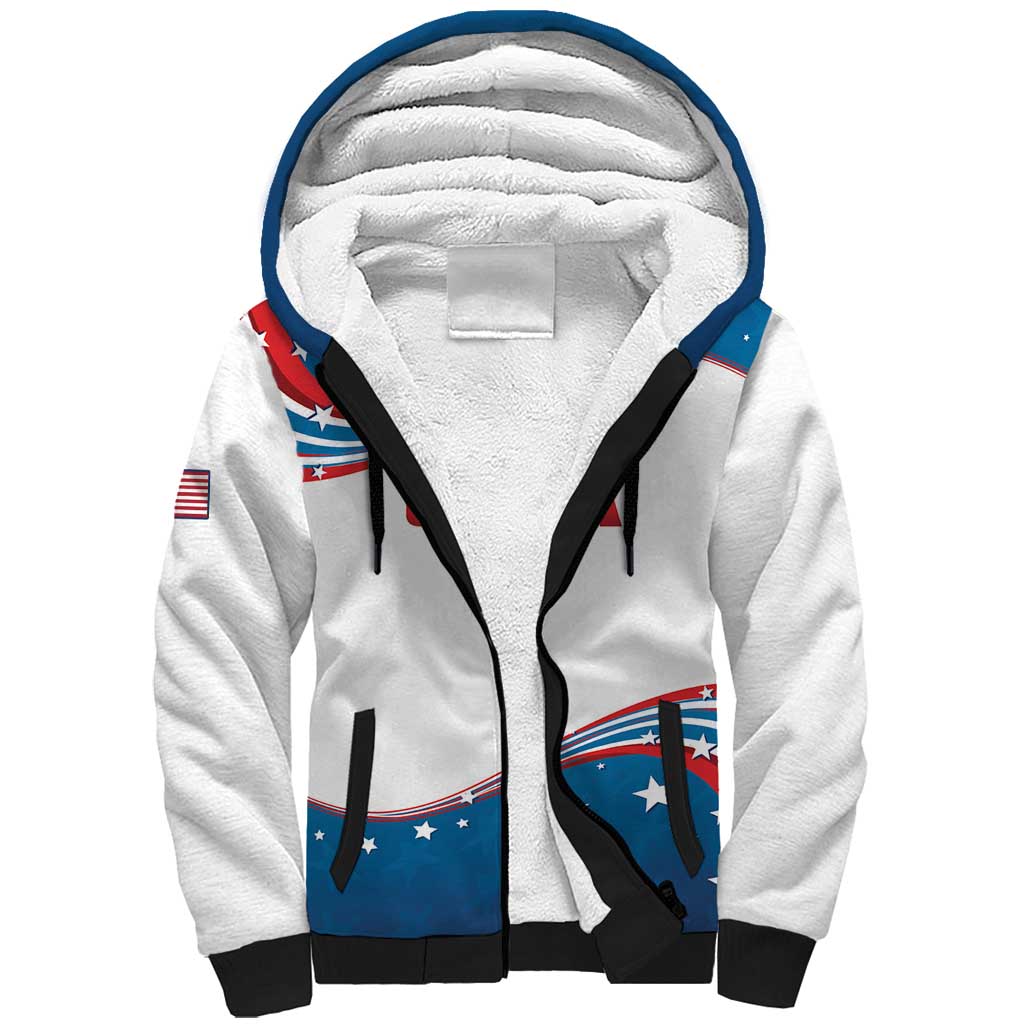 Personalized USA Rowing Sherpa Hoodie 2024 United States Flag Curve Style - Wonder Print Shop
