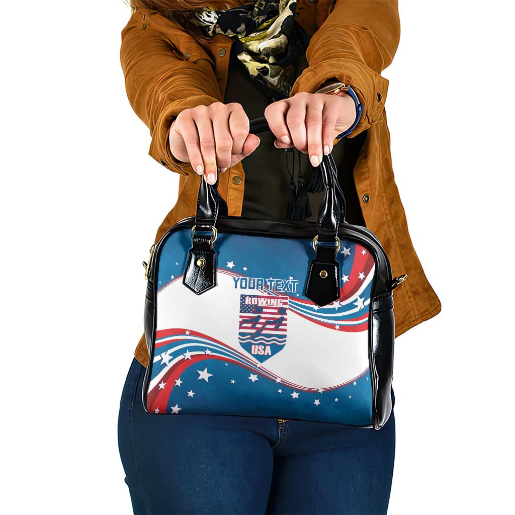Personalized USA Rowing Shoulder Handbag 2024 United States Flag Curve Style