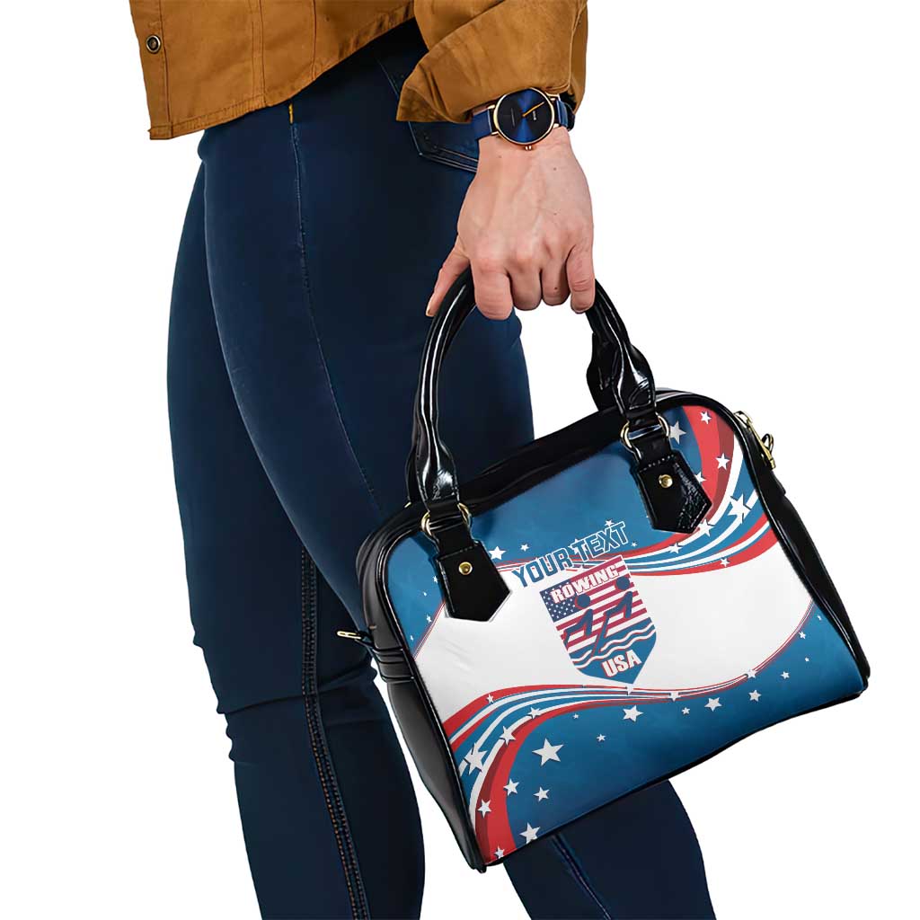 Personalized USA Rowing Shoulder Handbag 2024 United States Flag Curve Style