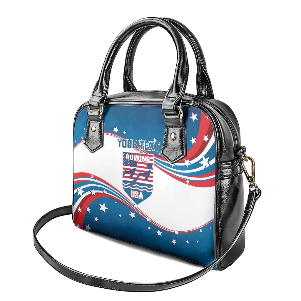 Personalized USA Rowing Shoulder Handbag 2024 United States Flag Curve Style