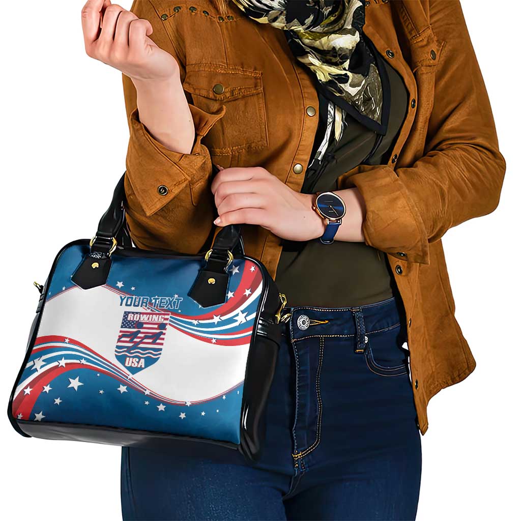 Personalized USA Rowing Shoulder Handbag 2024 United States Flag Curve Style