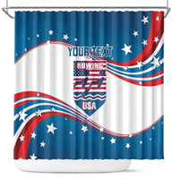 Personalized USA Rowing Shower Curtain 2024 United States Flag Curve Style