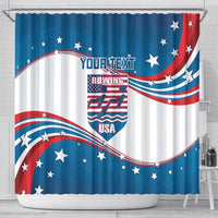 Personalized USA Rowing Shower Curtain 2024 United States Flag Curve Style