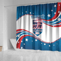 Personalized USA Rowing Shower Curtain 2024 United States Flag Curve Style