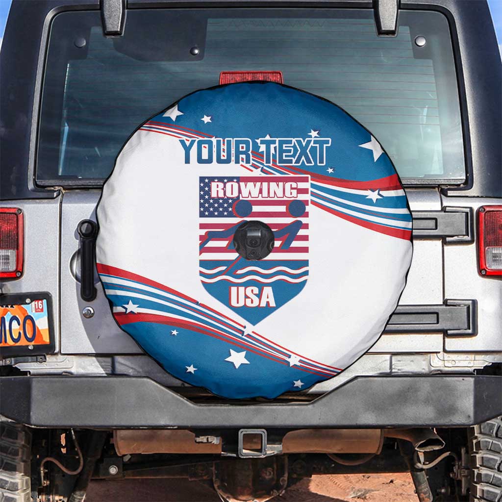 Personalized USA Rowing Spare Tire Cover 2024 United States Flag Curve Style - Wonder Print Shop