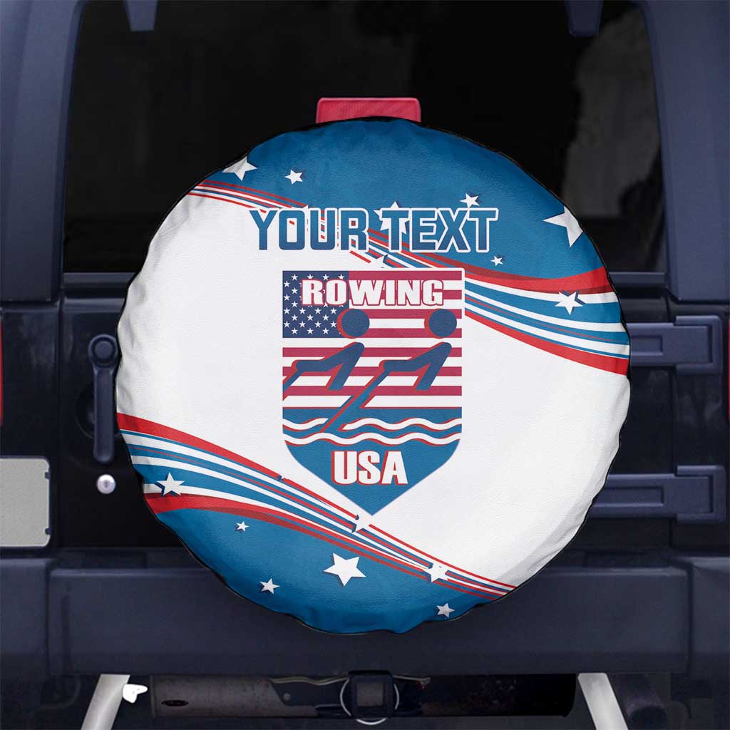 Personalized USA Rowing Spare Tire Cover 2024 United States Flag Curve Style - Wonder Print Shop