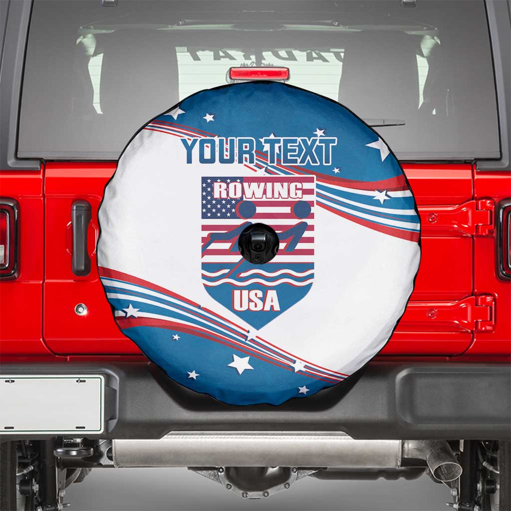 Personalized USA Rowing Spare Tire Cover 2024 United States Flag Curve Style - Wonder Print Shop