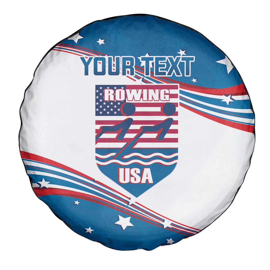Personalized USA Rowing Spare Tire Cover 2024 United States Flag Curve Style - Wonder Print Shop