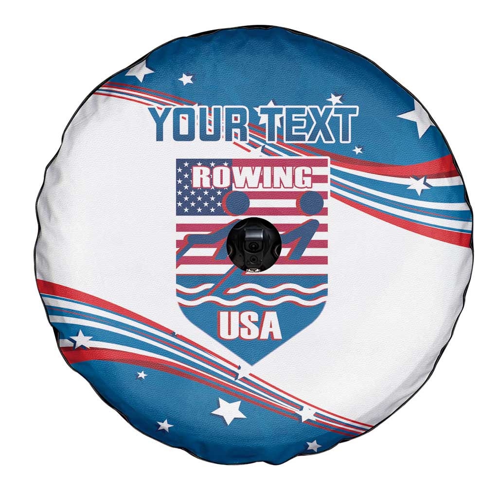 Personalized USA Rowing Spare Tire Cover 2024 United States Flag Curve Style - Wonder Print Shop
