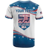 Personalized USA Rowing T Shirt 2024 United States Flag Curve Style - Wonder Print Shop